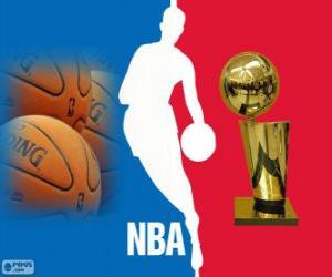 пазл Логотип НБА, профессиональная баскетбольная лига в Соединенных Штатах Америки